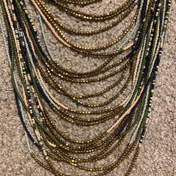 Multicolor Beaded Tiered Statement Necklace - Picture 2 of 4